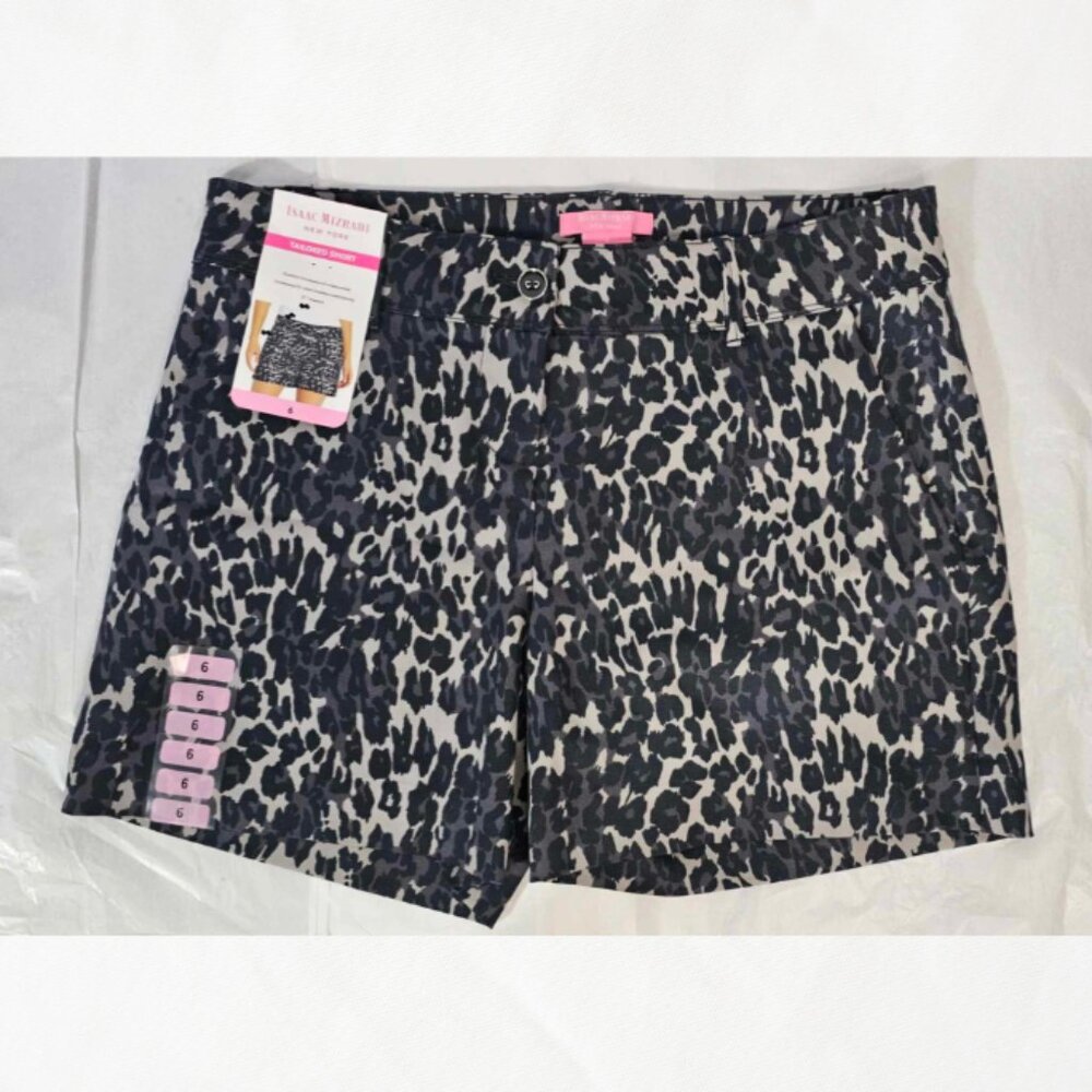 Isaac Mizrahi New York Tailored Short Size 6 Leopard Print Womens